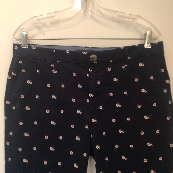 NEW (NWOT) Tommy Hilfinger navy pants w/ rose print sz 12 - Picture 4 of 12